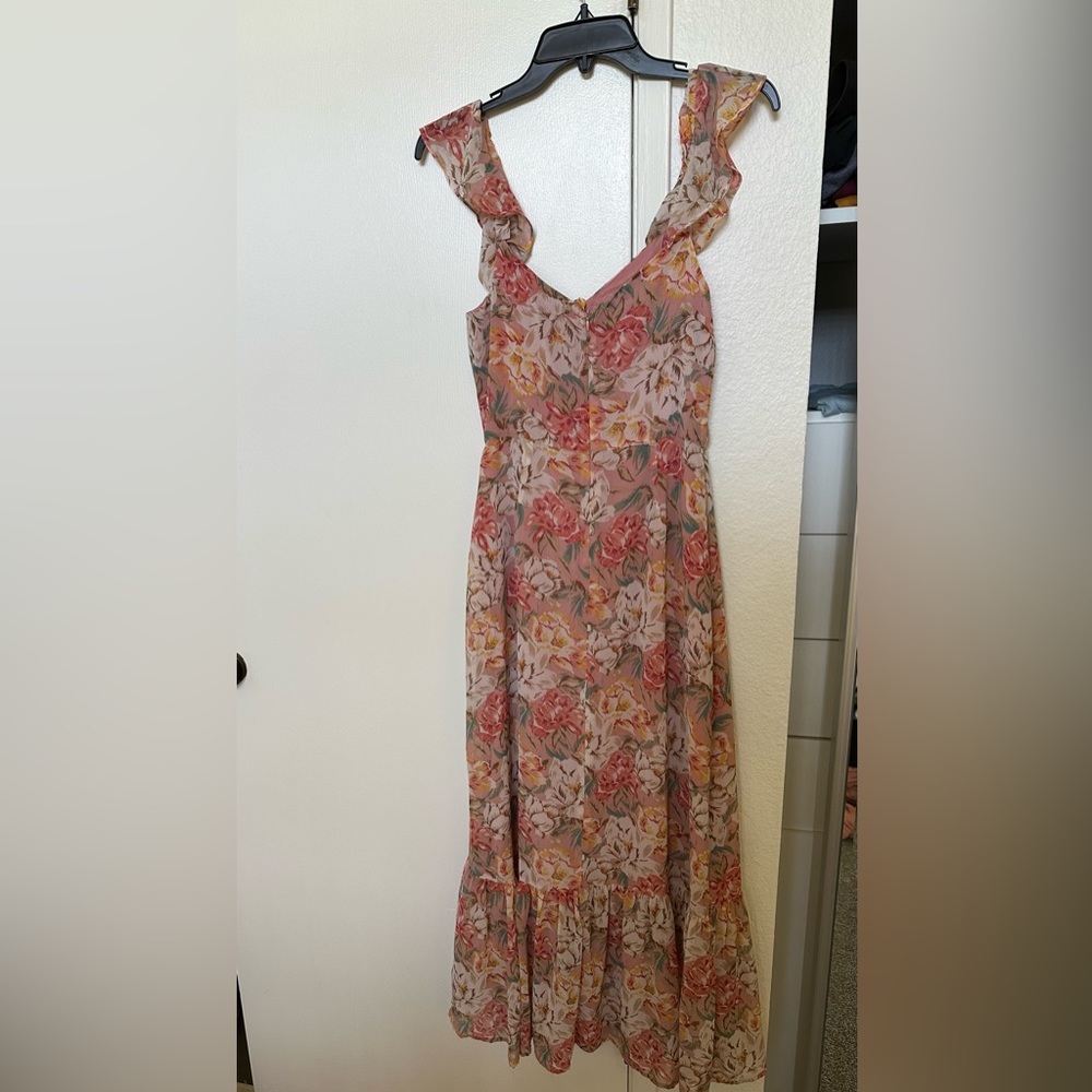WAYF Pink Floral Dress